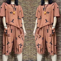 Mother dress summer fashion short-sleeved leisure suit western-style bellies loose suit