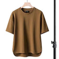 High-end Men's Suit 2023 New Summer Trend Short Sleeve T-shirt Men's Quick-drying Monochrome Sports Short Sleeve Shorts