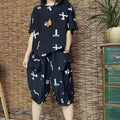 Mother dress summer fashion short-sleeved leisure suit western-style bellies loose suit