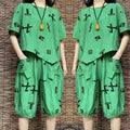 Mother dress summer fashion short-sleeved leisure suit western-style bellies loose suit